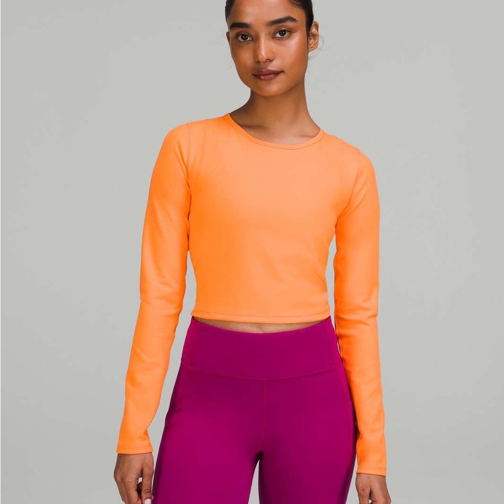 Wunder Train Cropped LS Longsleeve- Orange Frappe